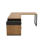 Computer desk corner LOFT, Oak Lancelot / Black order